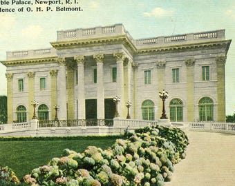 O.H.P. Belmont Marble Palace Postcard: Divided Back View, Newport, RI   B9