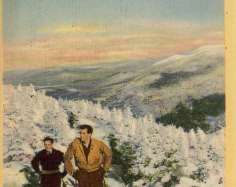 Postcard Early View of November Skiing on Cannon Mountain, Franconia Notch, NH.        A8