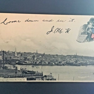 Postcard 1903 View of Newport Harbor in Rhode Island. Y5 image 2