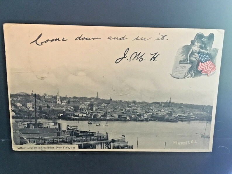 Postcard 1903 View of Newport Harbor in Rhode Island. Y5 image 2