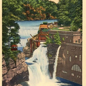 Postkarte Frühe Ansicht von Triphammer Falls, Cornell Universität, Ithaca, NY. L8