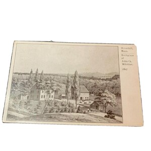 Postkarte Ansicht des Geburtshauses von John G. Withier, Haverhill r, MA. L3
