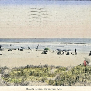 Postkarte Frühe Ansicht des Strandes in Ogunquit, ME. L3