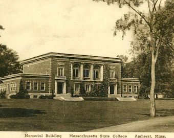 Postcard Early View of Memorial Building at Massachusetts State College, Amherst