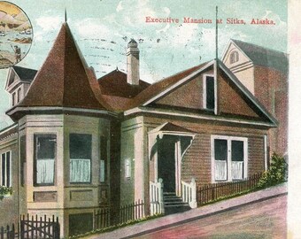Postcard Early View of Executive Mansion in Sitka, Alaska. W5