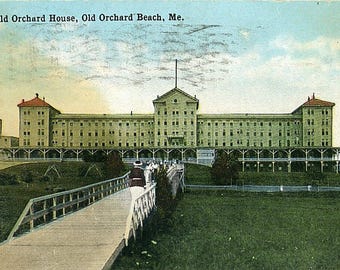 Carte postale vintage Old Orchard Beach, vue sur l'hôtel du Maine