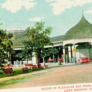 Postkarte Frühe Ansicht einer Szene in Pleasure Bay Park, Long Zweig, NJ. L9