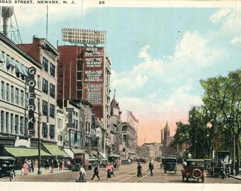 Carte postale Early View de Broad Street à Newark, NJ.    A2