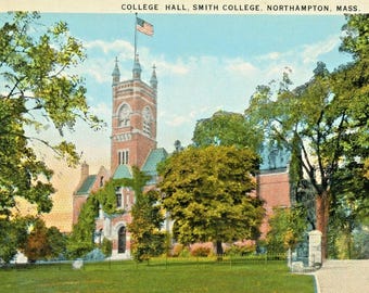 Postcard Early View of College Hall, Smith College, Northampton, MA. L9