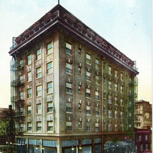 Postkarte Frühe Ansicht des Cornelius Hotel in Portland, OR. L1