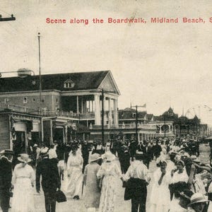 Ansichtkaart Vroege weergave van een promenade, Midland Beach, Staten Island, NY.    Z1