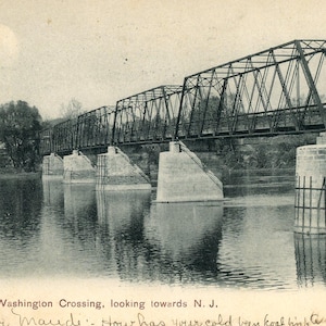 Cartão postal Vista antiga da ponte em Washington Crossing, olhando para Nova Jersey. Z5