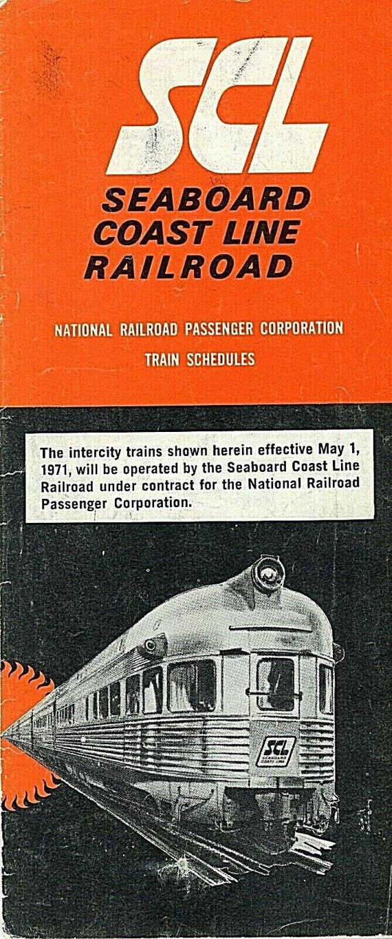Vintage Brochure Seaboard Coast Line Railroad Trai