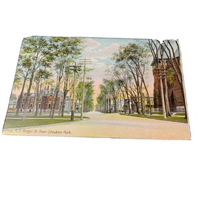 Cartão Postal Vista Antecipada da Rutger Street de Steuben Park, Utica, NY. L3