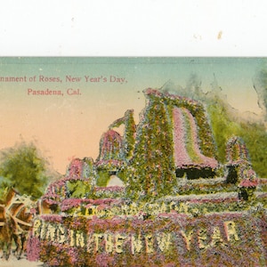 Carte postale Vue précoce du char du Tournoi des roses à Pasadena, en Californie.  Z6