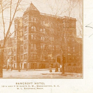 Carte postale Early View de l’hôtel Bancroft à Washington DC. P5