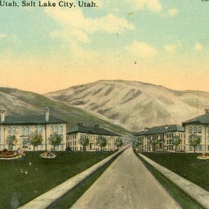 Postkarte mit Blick auf die Universität von Utah in Salt Lake City , UT. L1
