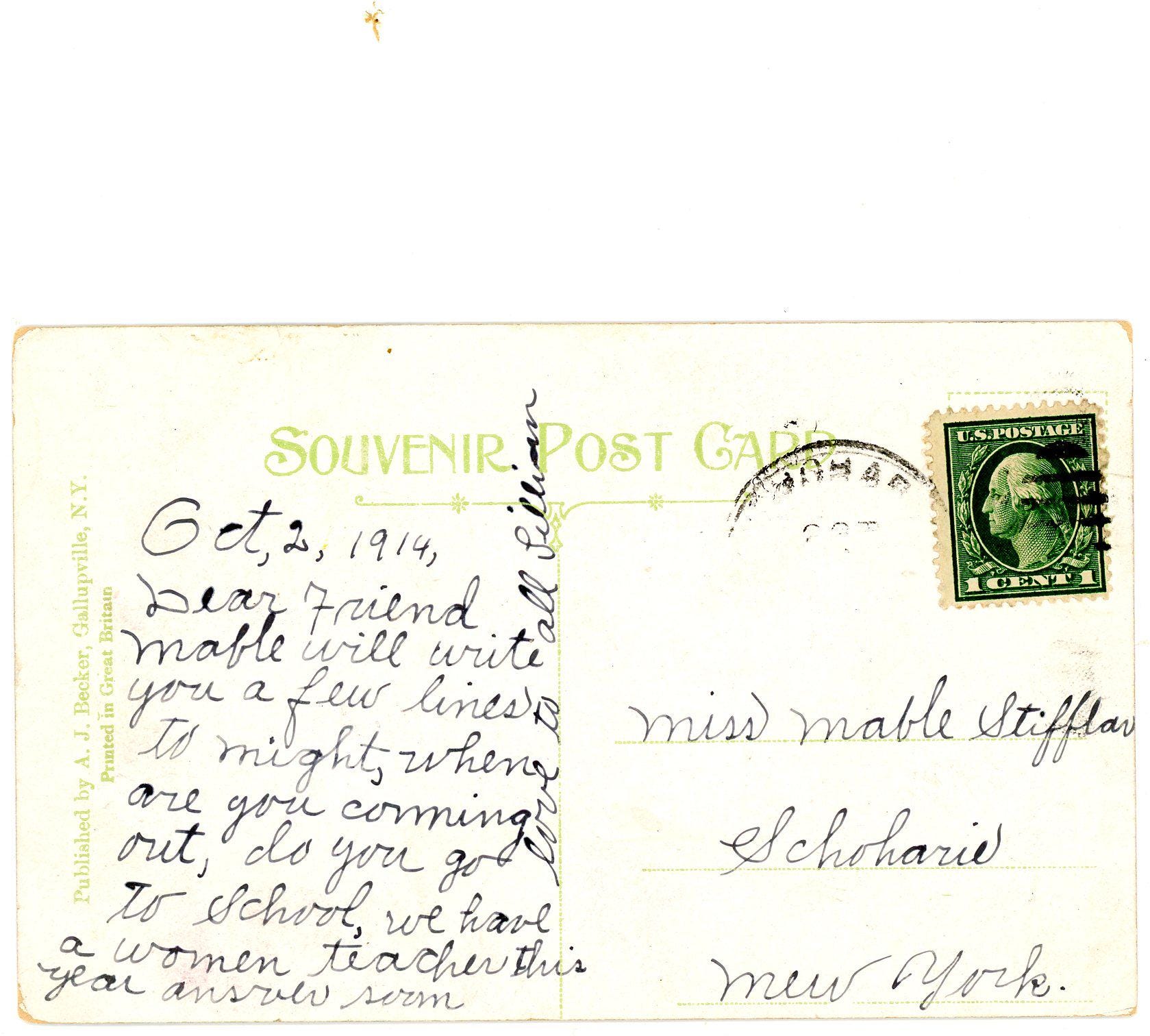 ポストカード メインストリートの初期の風景、西を向く、ギャラップ