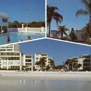 Vue de carte postale de Island House Resort sur Midnight Pass, Sarasota, FL N6