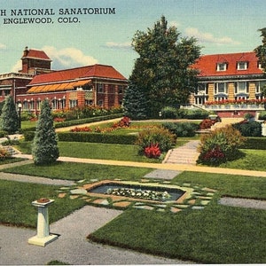 Cartão postal vista do Sanatório Nacional Sueco, Englewood, CO. Z9