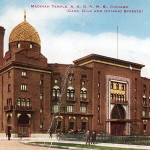 Carte postale Ancienne vue du temple de Médine A.A.C.N.M.S. à Chicago, Illinois. W5