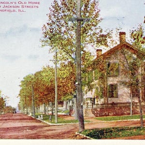 Carte postale Première vue de l'ancienne maison d'Abraham Lincoln à Springfield, Illinois. L9