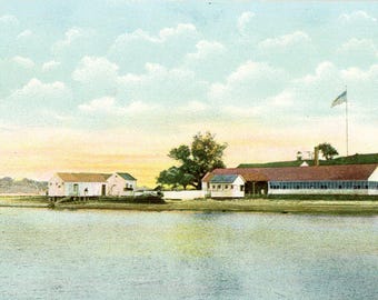 Postal antigua con vista de Fields Point, Providence, RI A8