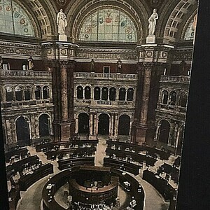 Pocztówka Antyczny widok na Bibliotekę Kongresu Rotunda, Waszyngton D.C. T4
