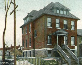Carte postale Vue tôt de l'hôpital à Herkimer, NY.     Z3