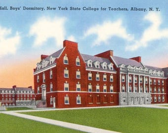 Postkarte Frühe Ansicht von Sayles Hall, Jungenwohnheim, NY State College, NY. W5