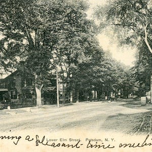 Carte postale Vue antique d'Elm Street à Potsdam, New York.   Z4