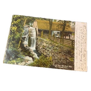 Postkarte Antike Ansicht von Old Town Mill, New London, CT. L7