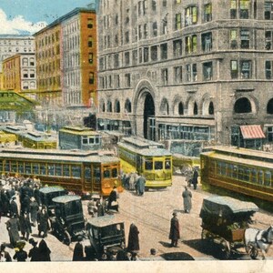 Carte postale Première vue de State Street depuis Washington Street, Chicago, IL. Z9
