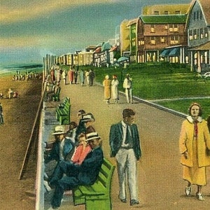 Carte postale Early View of Ocean Front depuis la 24th Street at Night, Virginia Beach, VA