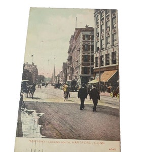 Postkarte mit Blick auf die Hauptstraße von Hartford, CT. L6