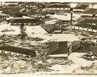 Cartão Postal Vista RPPC da Destruição por Inundação em Vanport, OR. aa6