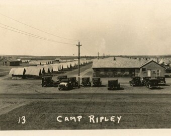 Cartão Postal Vista RPPC do acampamento Ripley, Little Falls, manganês. aa6