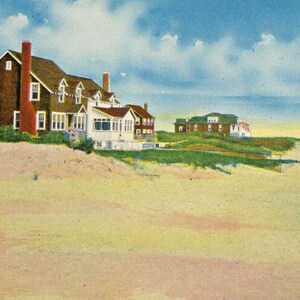 Postkarte Frühe Ansicht von Bethany Beach, Nord auf dem Boardwalk, DE. L3