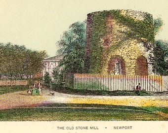 Vintage Postcard: The Old Stone Mill, Newport, RI (Divided Back View)  B9