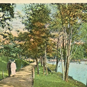 Postkarte 1911 Ansicht des Central Park in Schenectady, NY. L3.;S