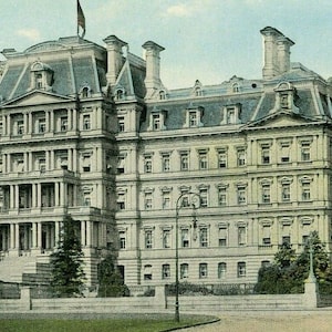 Cartolina Vista antica dei dipartimenti di guerra e marina dello Stato, Washington D.C. S6