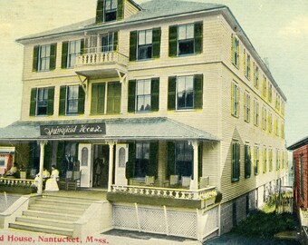 Postcard Early View of Springfield House in Nantucket, MA. K4