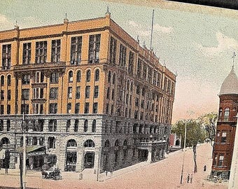Vykort från tidigt 1900-tal Vy över The Phister Hotel i Milwaukee, WI X5