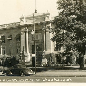Cartão postal RPPC Vista do Tribunal de Walla Walla em Walla Walla, WA. aa6