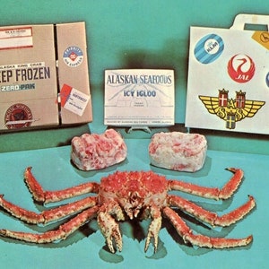 Cartolina pubblicitaria, Alaska King Crab di 10th & M Lockers, Alaska. N6 ·