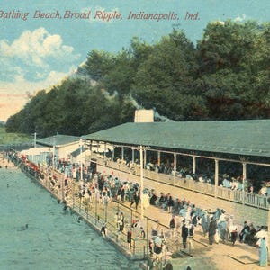 Postal: Vista temprana de la playa de White City, Broad Ripple, Indianápolis, IN. Y2