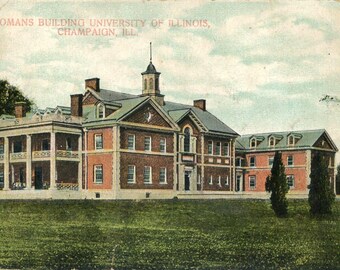 Postcard Early View of Woman's Building, University of Illinois, Champaign, IL.