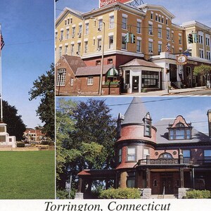 Cartão postal 4 x 6 vistas da cidade de Torrington, CT.