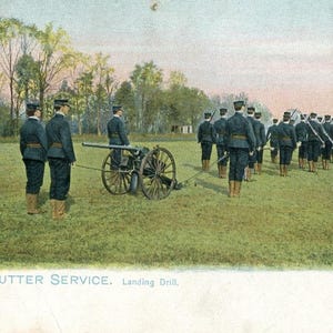 Postkarte Tuck's View of U,S. Renten-Cutter-Service. Landungsdrill. L4