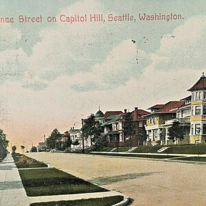 Postcard 1909 View of Residence Street on Capitol Hill, Seattle, WA. U6